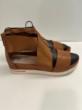 Eileen Fisher Sport Tumbled Leather Sneaker Sandal Size 10